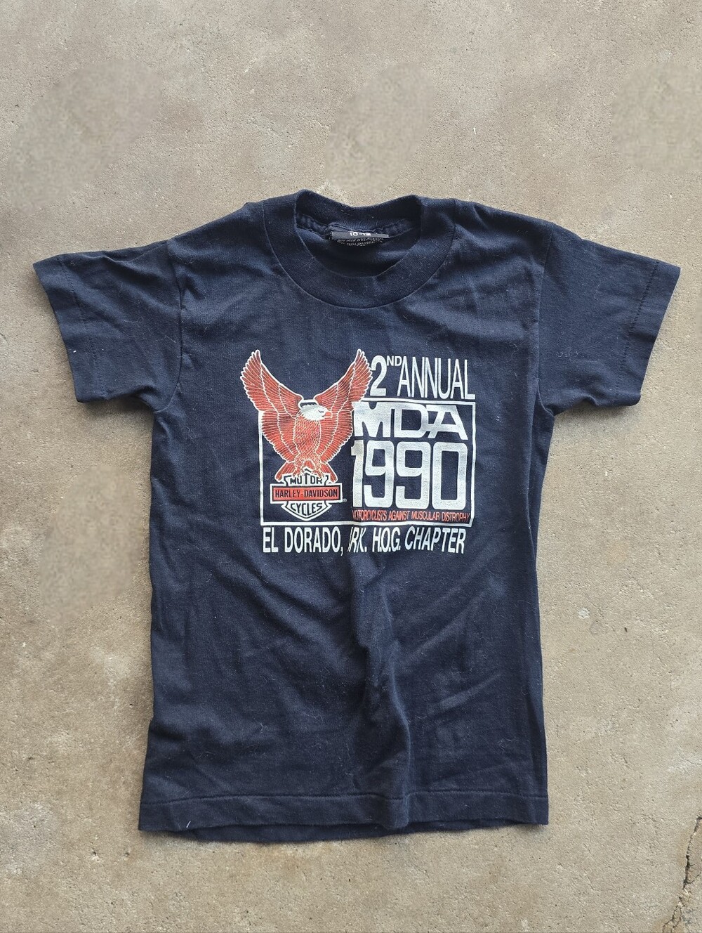 Vtg 90s Harley Davidson T-Shirt Youth 10-12 MDA Annual Shirt Rare Logo